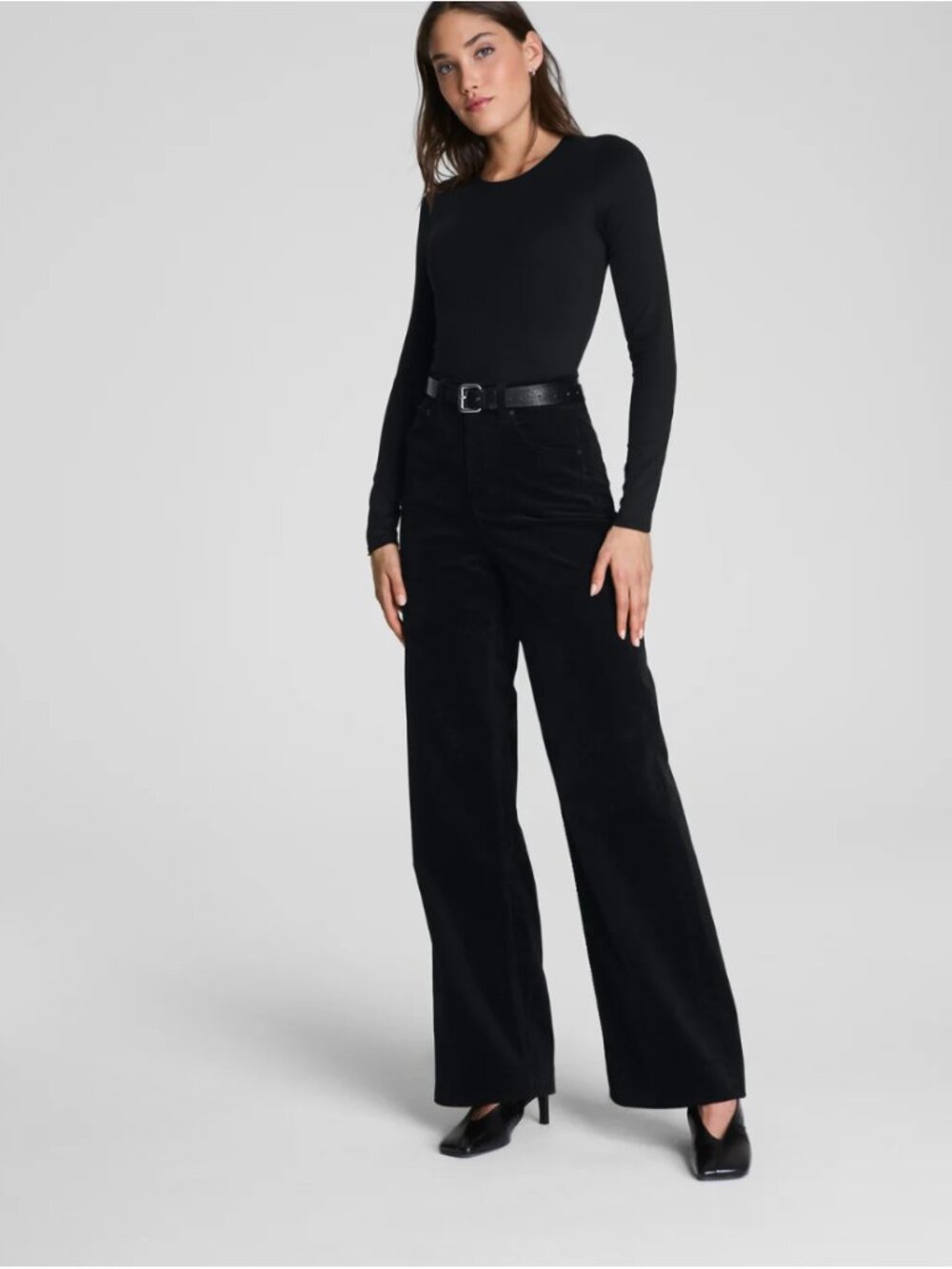 SPANX 360 Corduroy Wide Leg Jeans, Size 2X, Classic Black